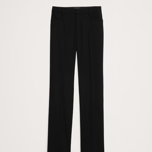 Banana Republic Sienna Straight Italian Wool Pant size 2P Black - Picture 4 of 5
